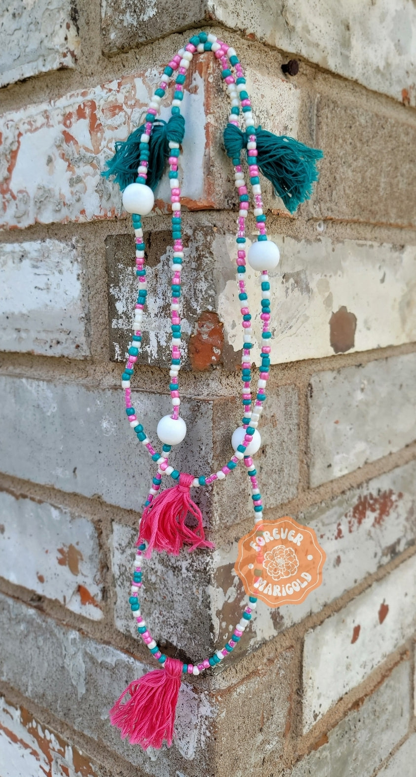 Pink & Teal Car Charm